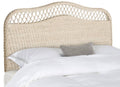 White Washed Rattan Headboard King I463