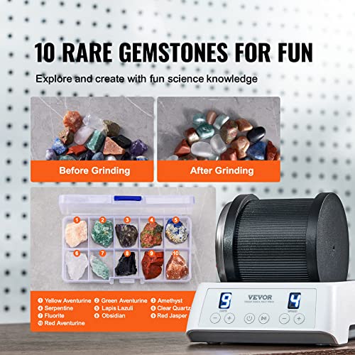 3LB Rock Tumbler Kit with Rough Gemstones Grits Jewelry Fastenings R718