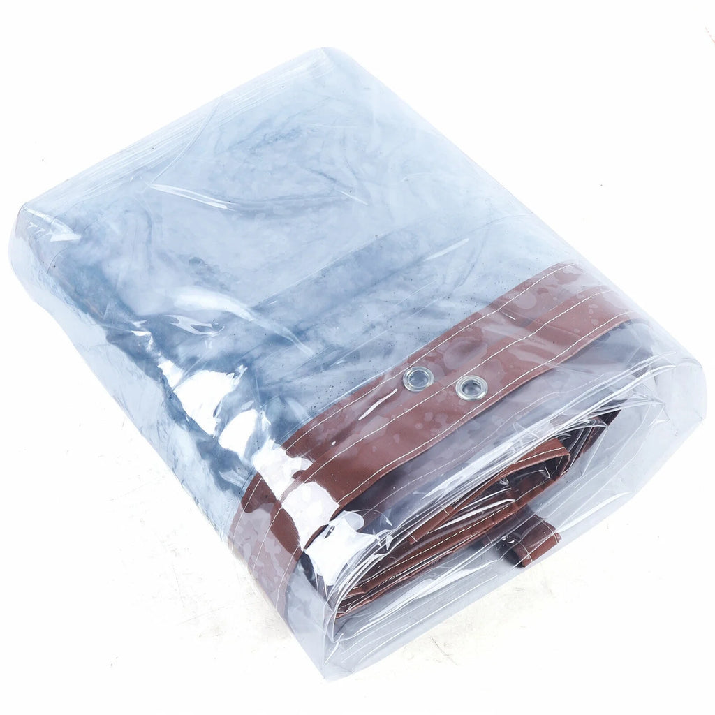 Brown PVC Clear Awning Canopy Curtain Enclosure Tarpaulin F37825