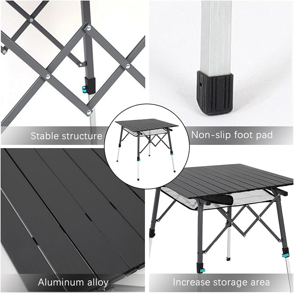 Portable Folding Camping Table with Aluminum Legs P3724