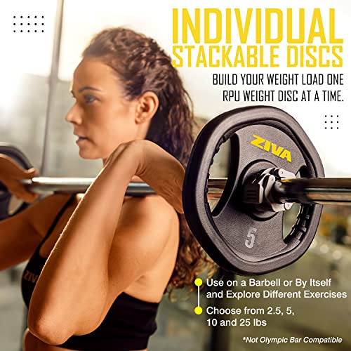 Adjustable Studio Barbell Weight Set - 6 Weight Plates, Knurled Chrome Bar, 2 Collars - 40 pounds R728