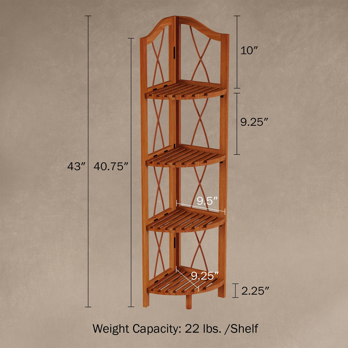 4-Tier Folding Corner Bookcase P8418