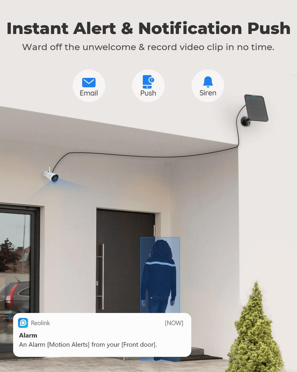Wire-Free Battery Powered 1080p Solar WiFi Security Camera L6786