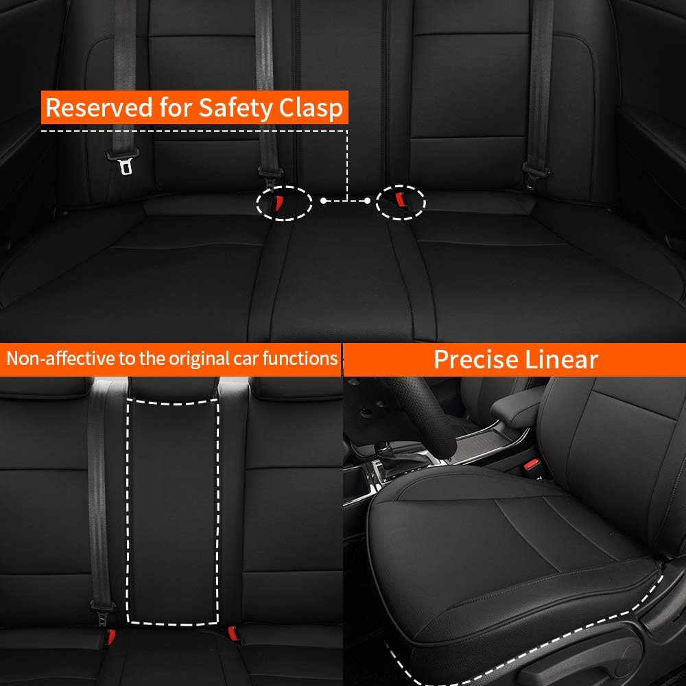 Faux Leather Car Seat Covers Full Set Black U891