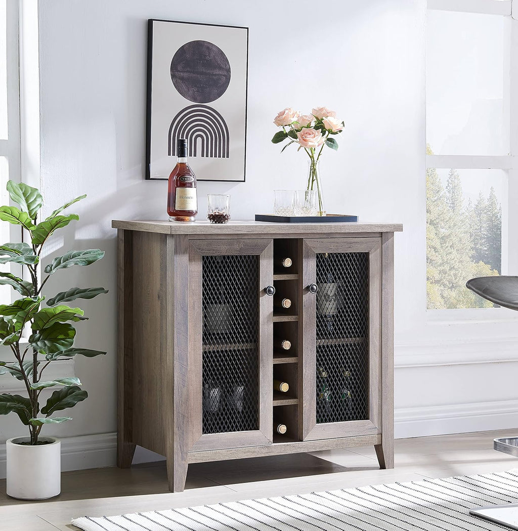 Reclaimed Barnwood Bar Microwave Cabinet Coffee Station A150
