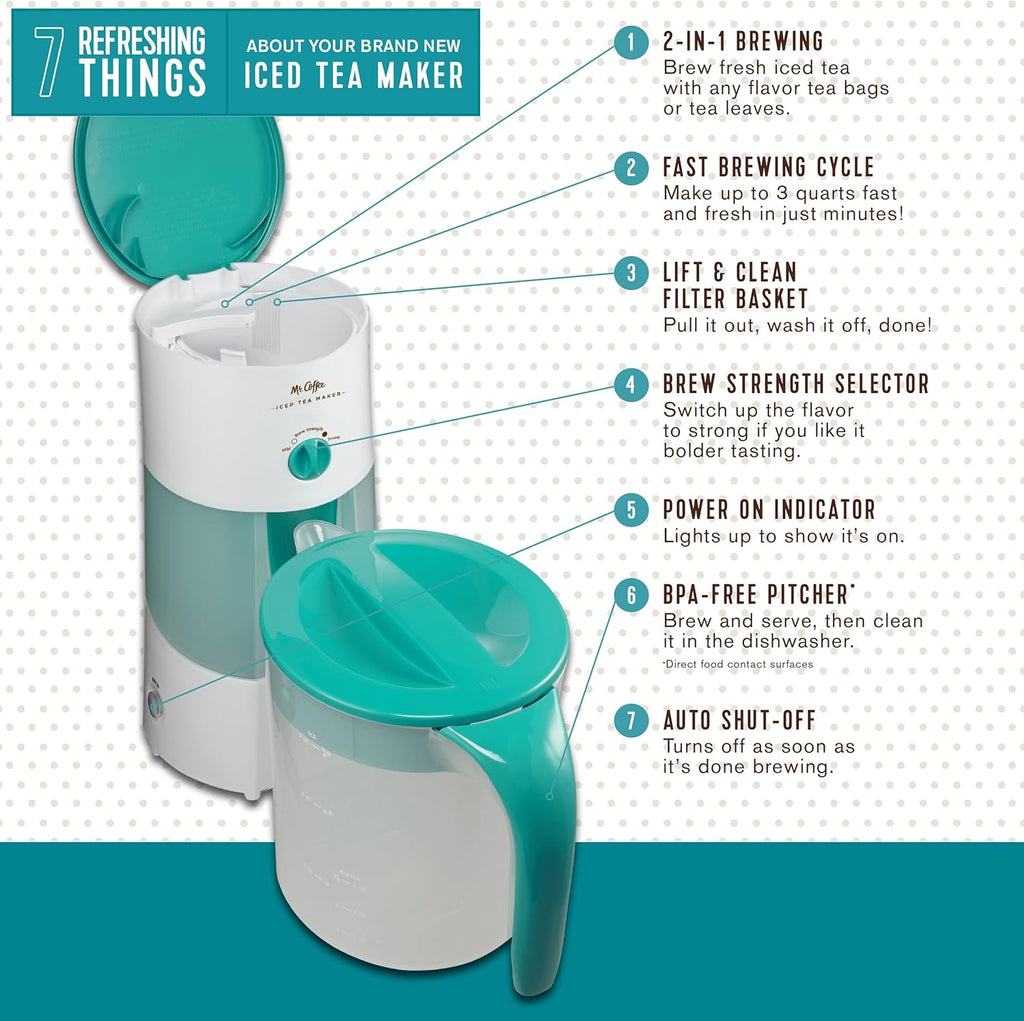 3-Quart Adjustable Brew Strength Iced Tea Maker U76787