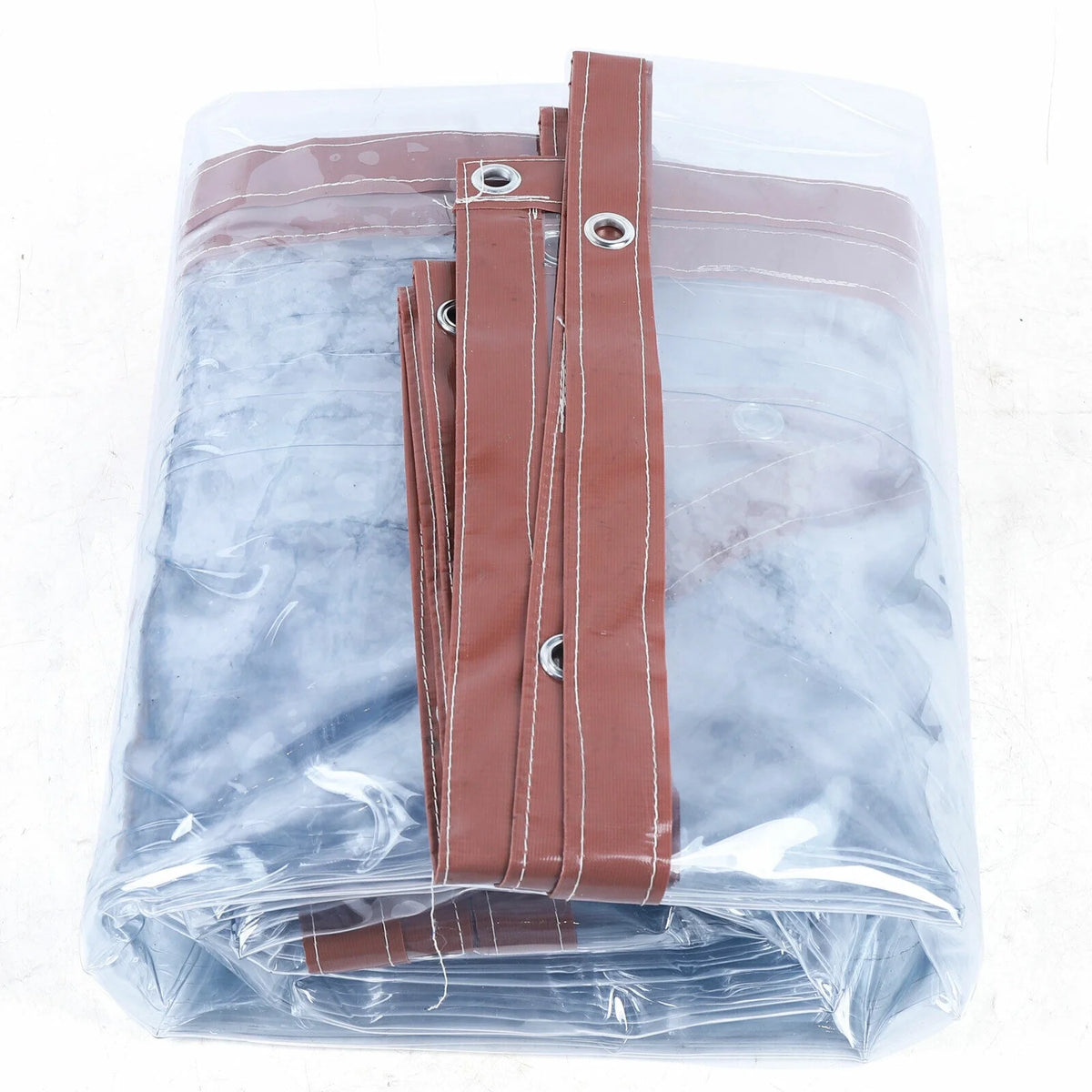 Brown PVC Clear Awning Canopy Curtain Enclosure Tarpaulin F37825