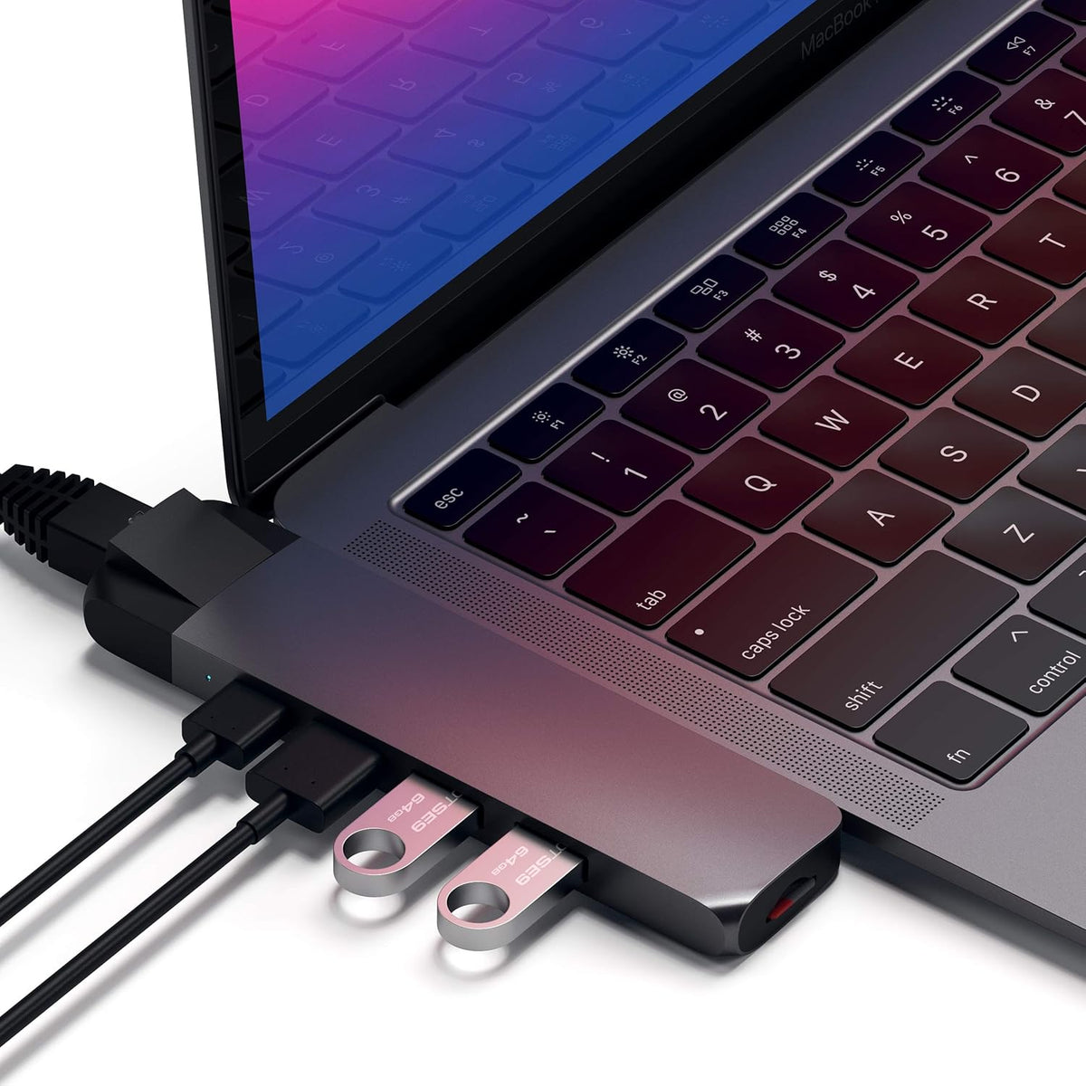 Aluminum Type-C Hub Adapter with Ethernet, 4K HDMI, USB-C PD, USB 3.0, Micro SD Card Slot U8891