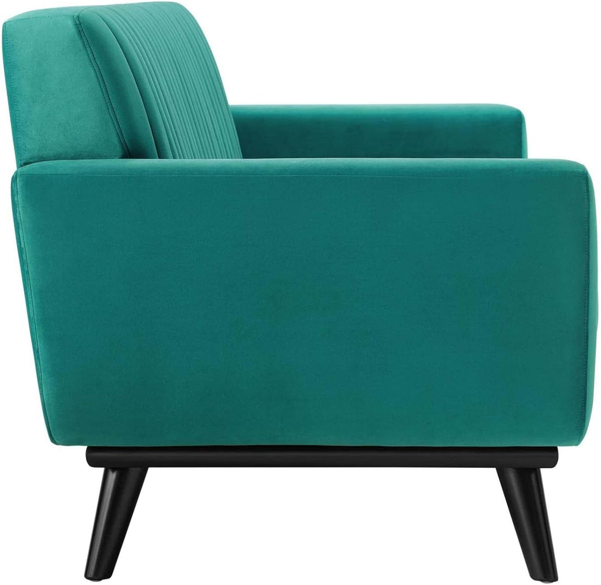 Teal Performance Velvet Channel Tufted Loveseat Q2197