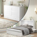Queen Size Wall Bed with Charging Station, Solid Wood Frame, Burnt Orange I71349