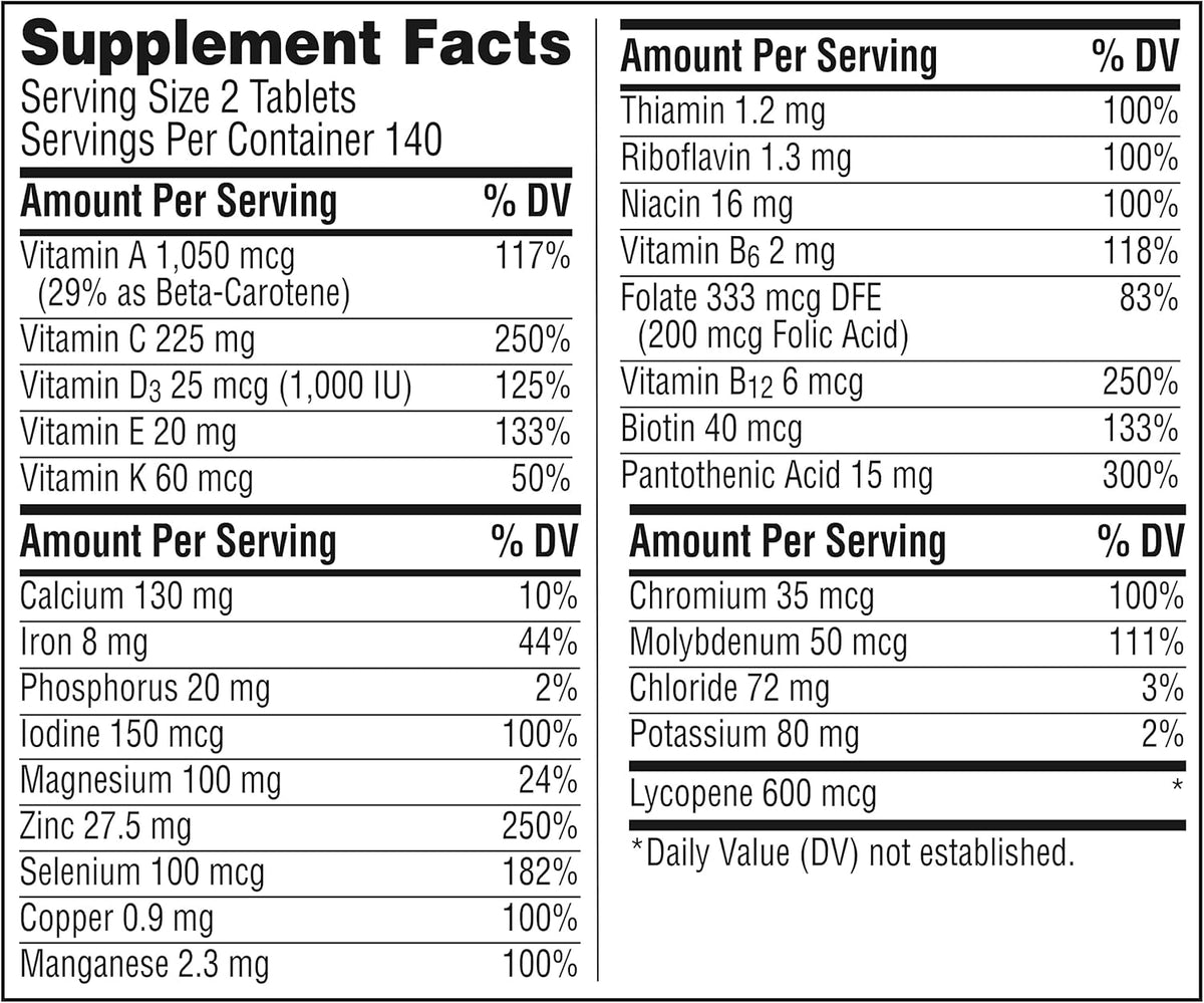 280 Mini Tablets Men's Daily Multivitamin with Zinc and Vitamin C Z943325