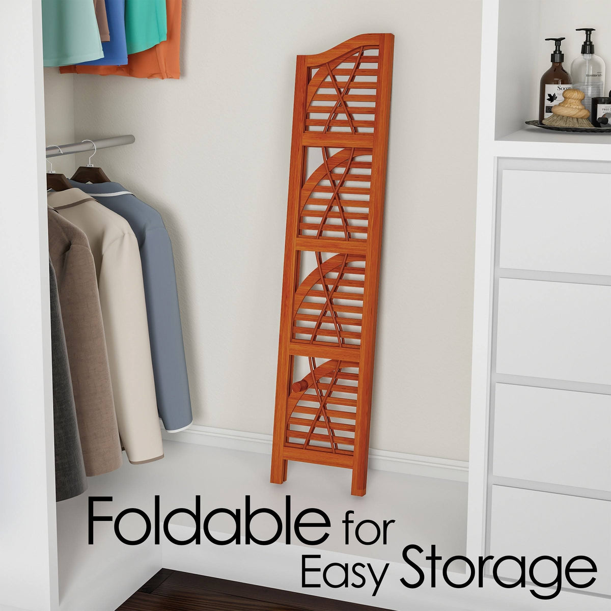 4-Tier Folding Corner Bookcase P8418