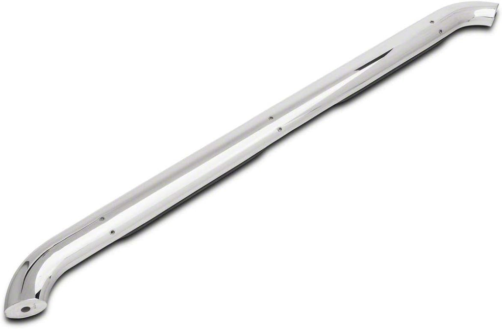 4-Inch Oval Bent End Side Step Bars; Rocker Mount; Stainless Steel O51156
