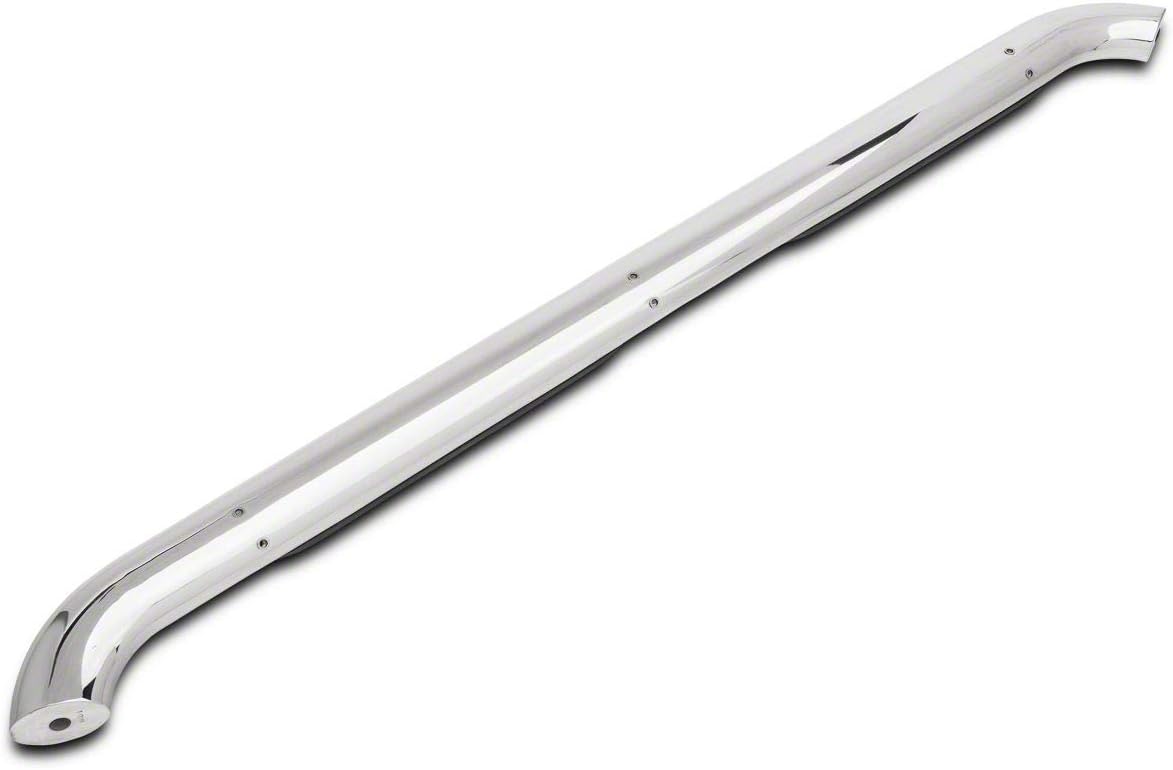 4-Inch Oval Bent End Side Step Bars; Rocker Mount; Stainless Steel O51156