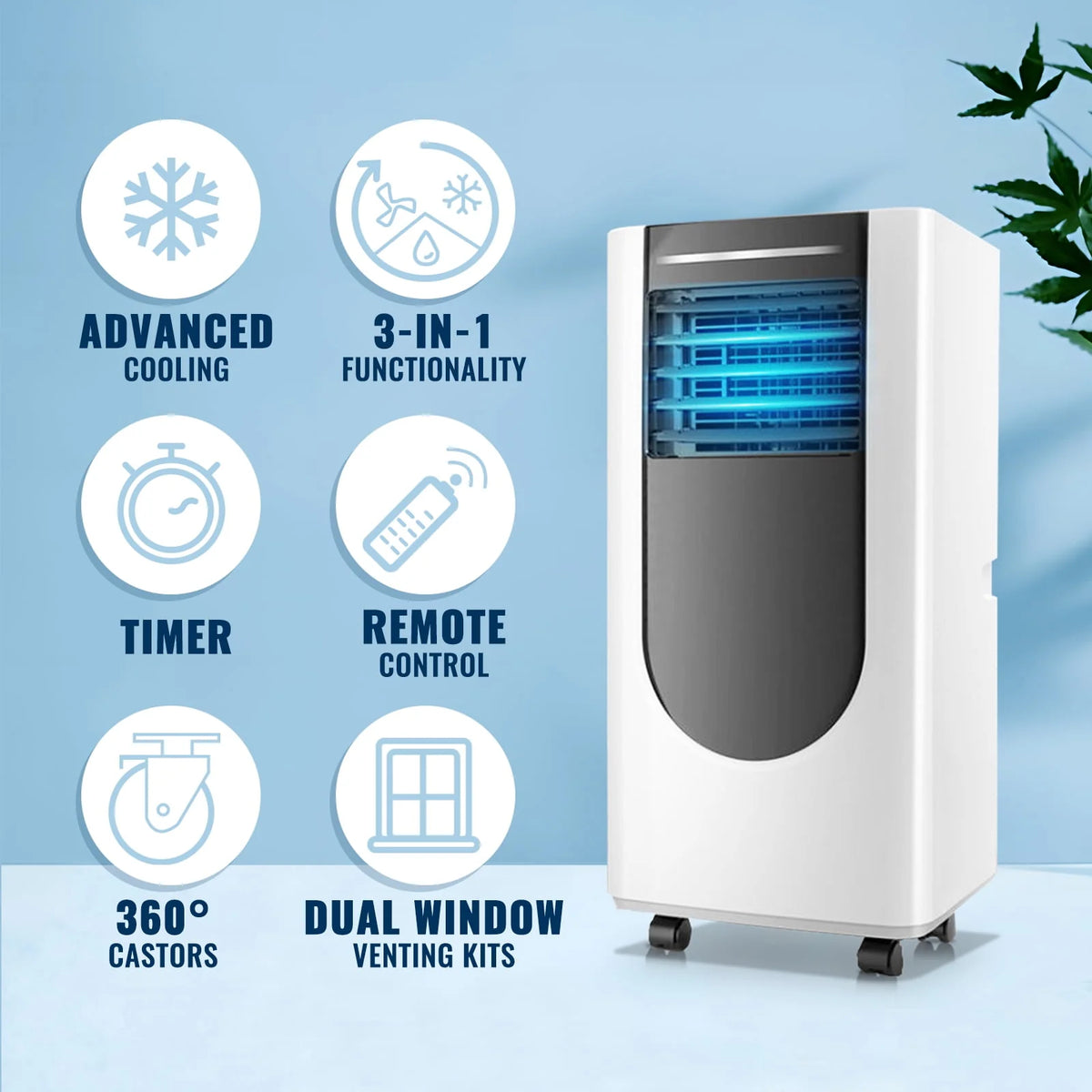 5000BTU Portable Air Conditioner with Dehumidifier & Fan W435