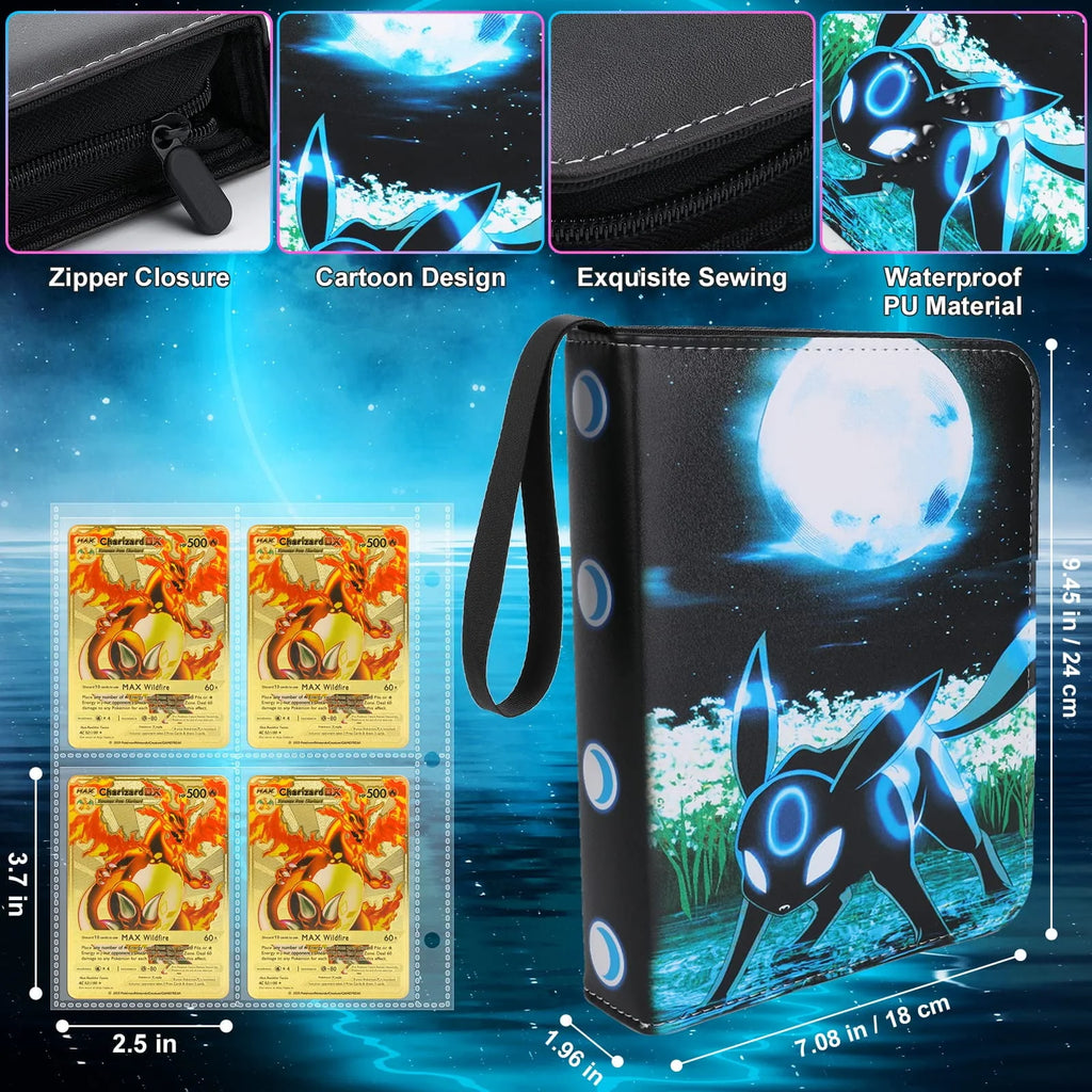 Card Binder 9-Pocket Album with Sleeves for 400 TCG Trading Cards F3180