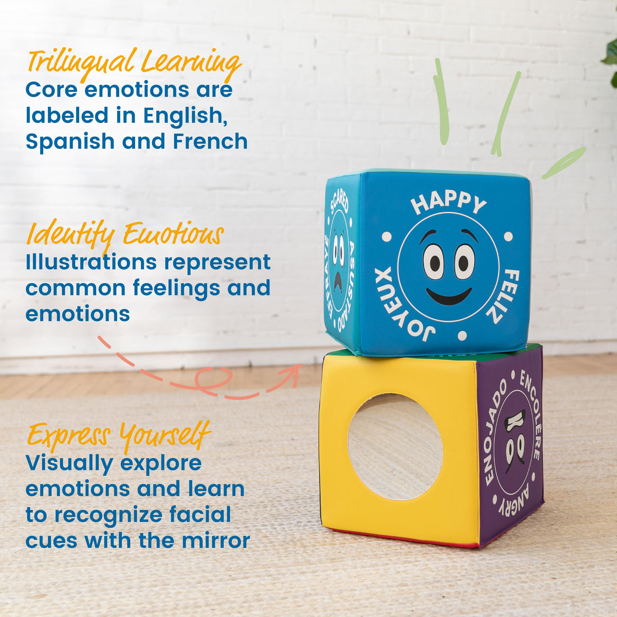 SoftZone Emotion Cube with Mirror Sensory Toy I8420