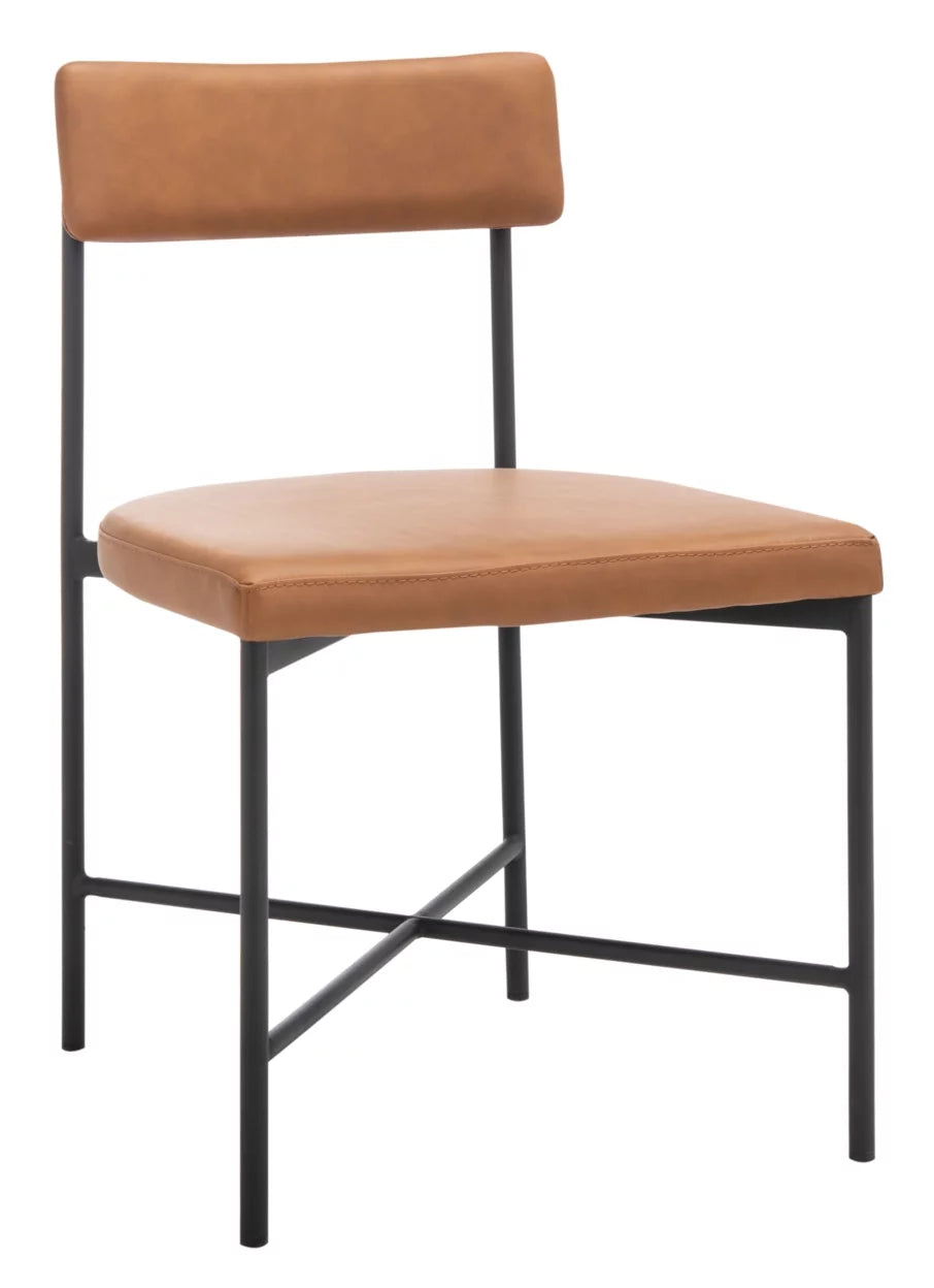 Cognac Black Dining Chairs Set of 2 P649