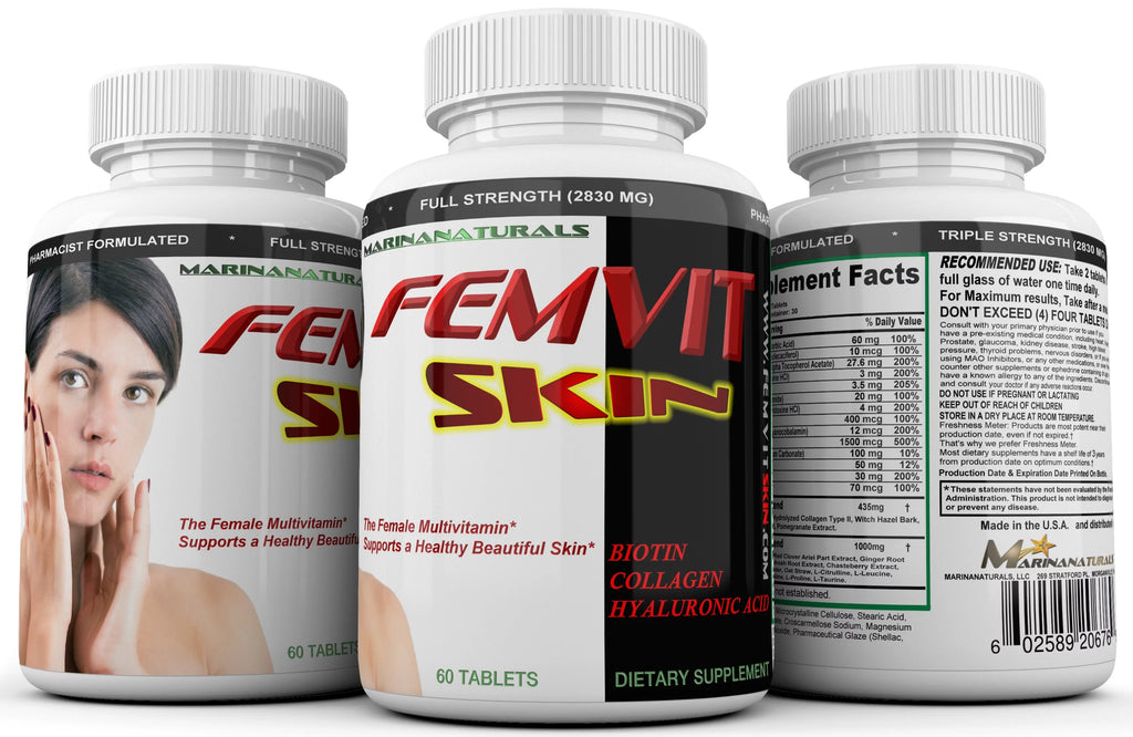 Female Multivitamin with Collagen, Hyaluronic Acid & Pomegranate Extract, 60 Tablets X5109