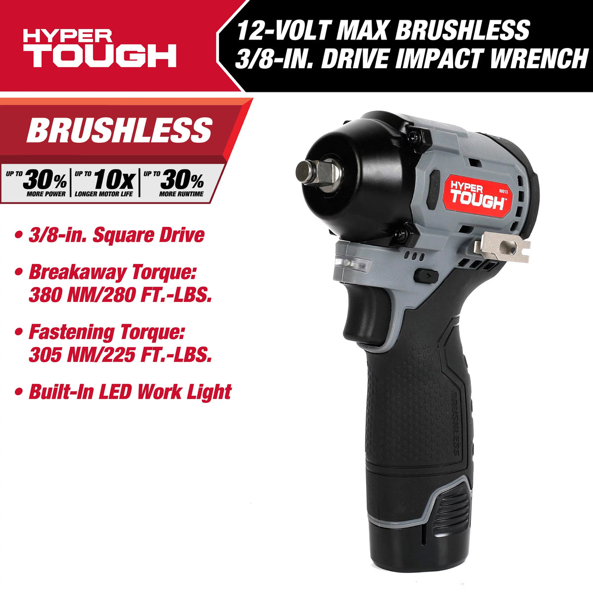 12V Max Lithium-Ion Brushless Impact Wrench with 2.0Ah Battery and Charger S666