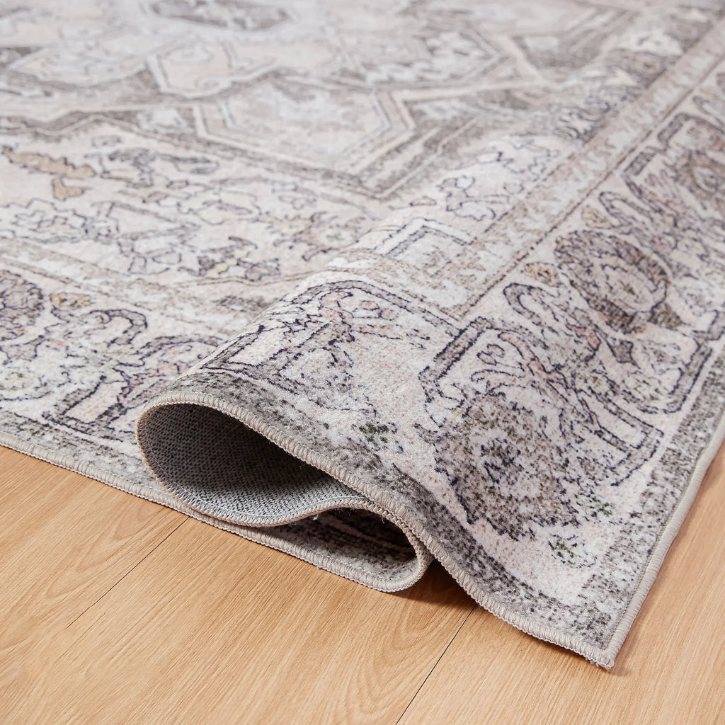 5' x 7' Washable Brown Area Rugs Non-slip D360