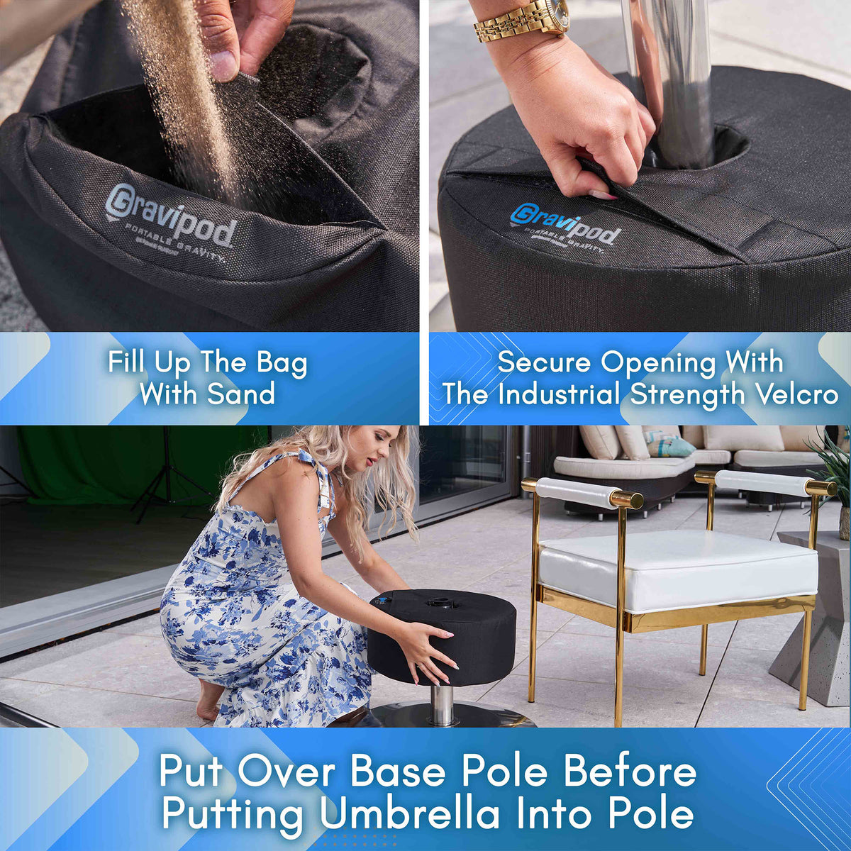 14" Round Umbrella Base Weight Bag O950073