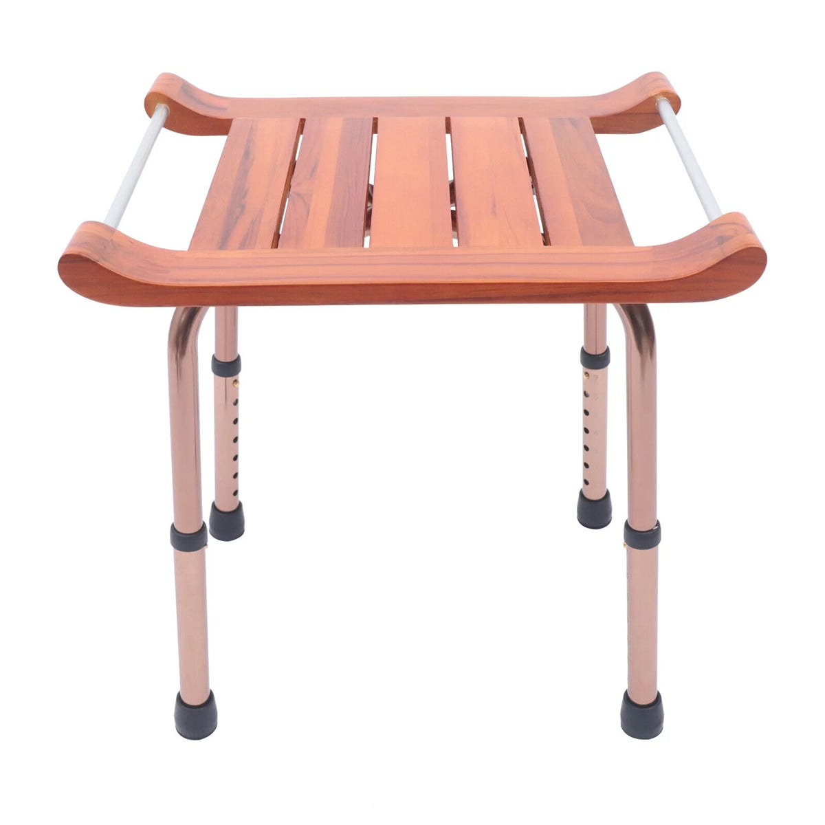 Teak Shower Stool Non-Slip Adjustable S893901