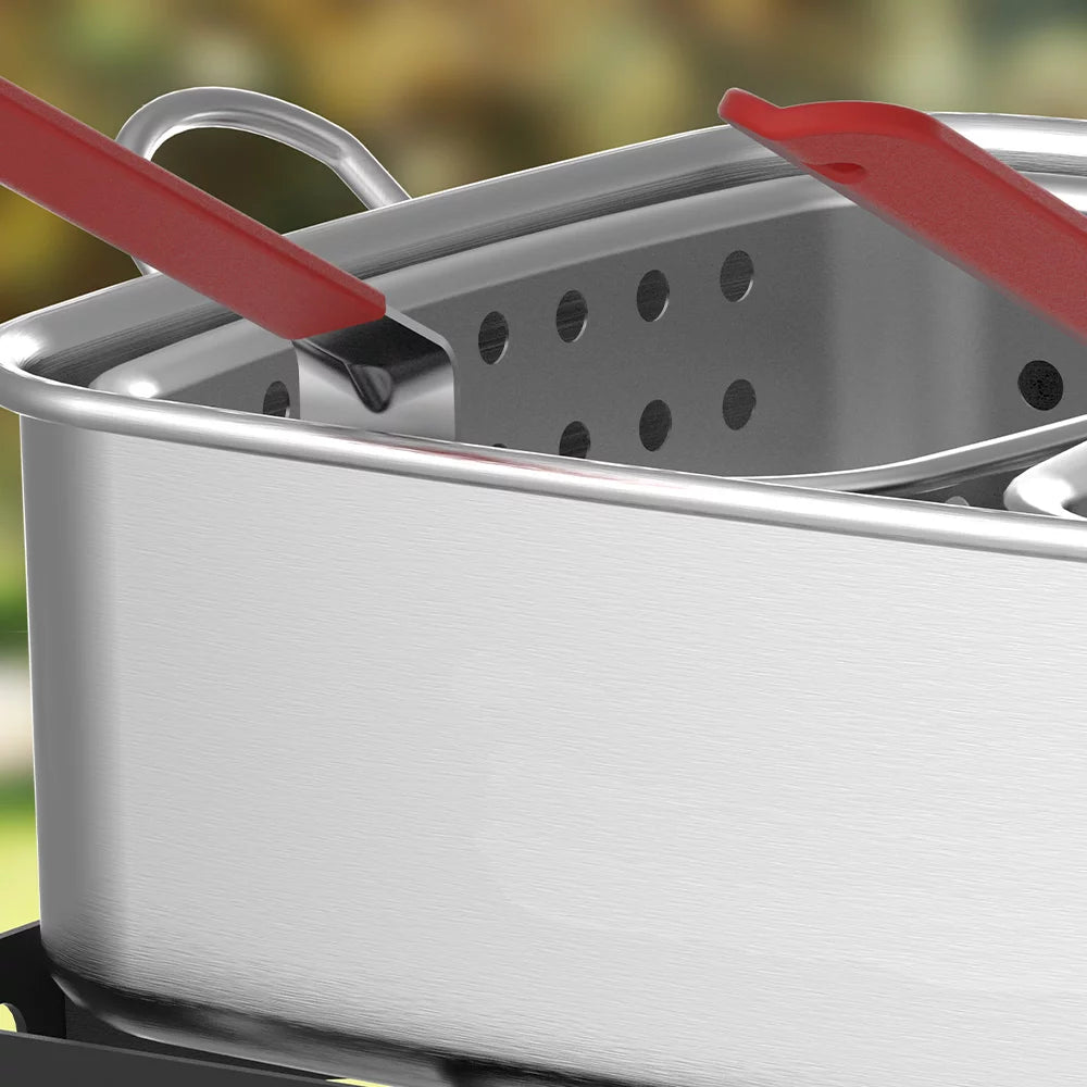 18 Qt. Aluminum Fish Fryer with Double Basket E6383