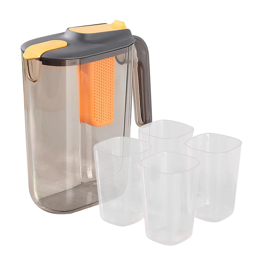 Black Ice Tea Maker Beverage Pitcher with 4 Cups L1401