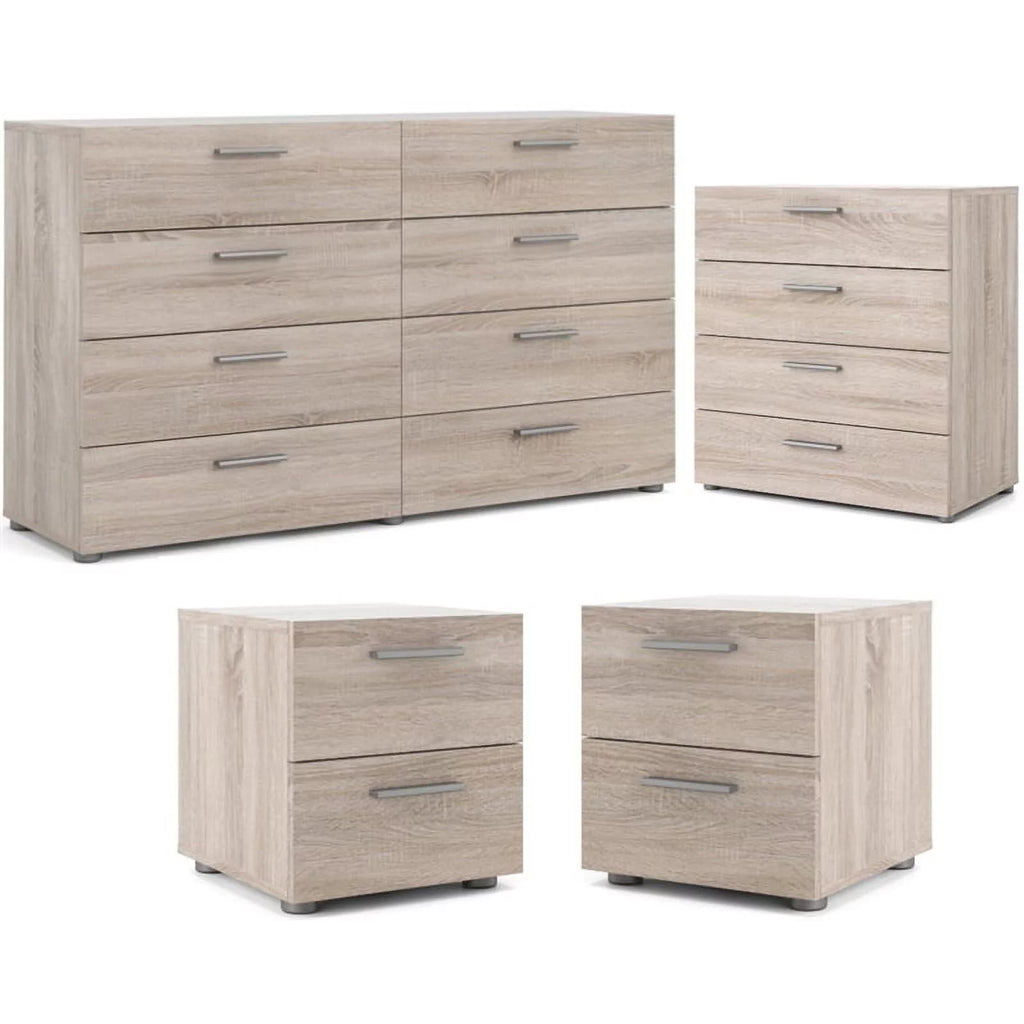4 Piece Bedroom Set with 8 Drawer Dresser, 4 Drawer Chest, Two 2 Drawer Nightstands O750
