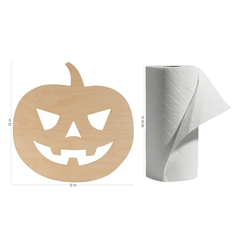 12-inch 1/8 inch Thick Pack of 5 Wooden Pumpkins S679