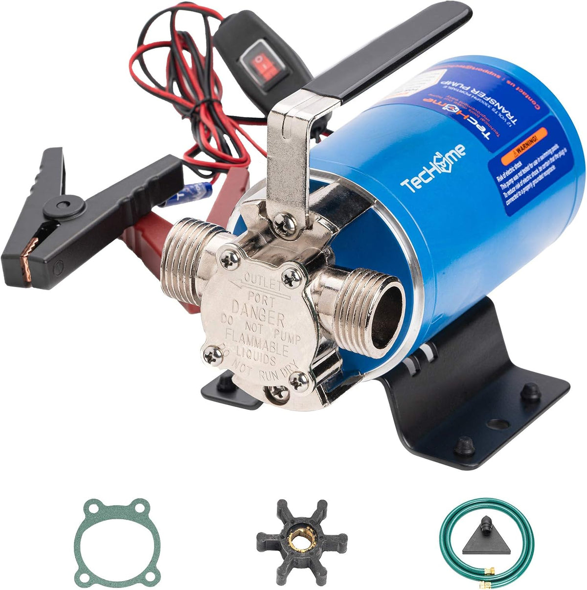 120V 1/2HP 1560GPH Cast Iron Portable Water Pump with Suction Strainer and Brass Connectors W748