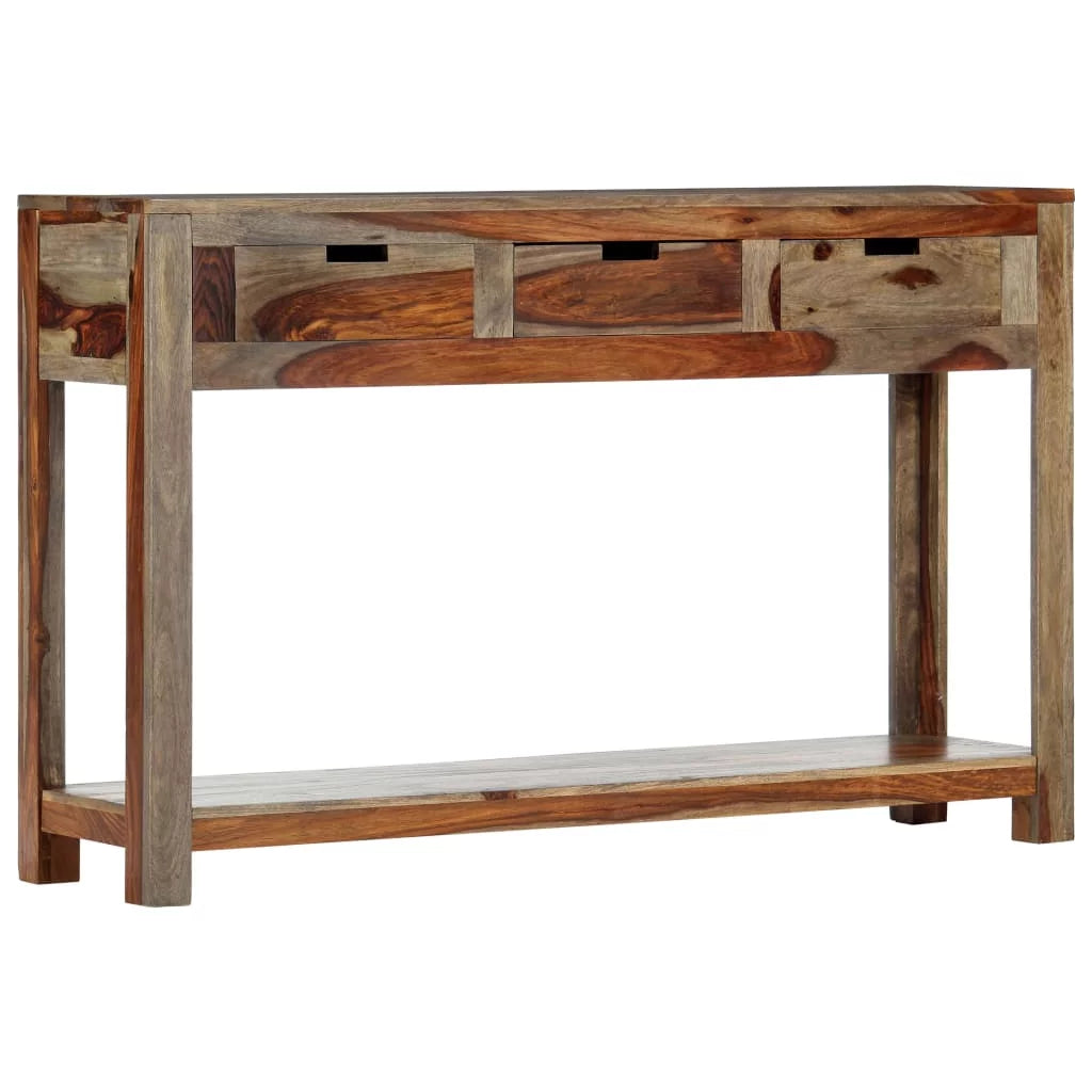 White 3 Drawer Sheesham Wood Console Table N6976