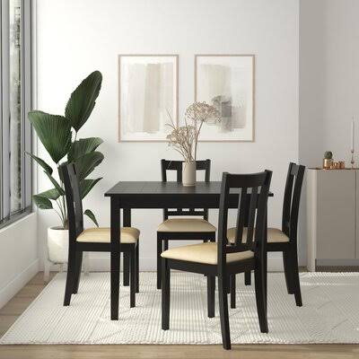 Black 4-Person Dining Set E8935