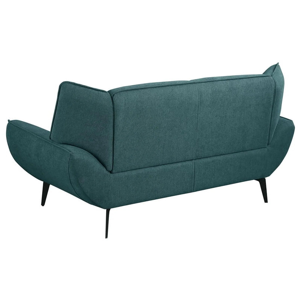 Teal Fabric Upholstered Wing Back Loveseat Z7846