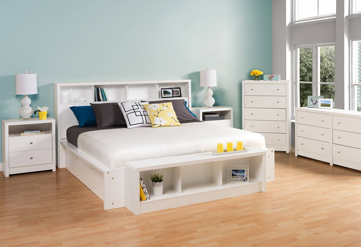 White 2 Drawer Nightstand N166