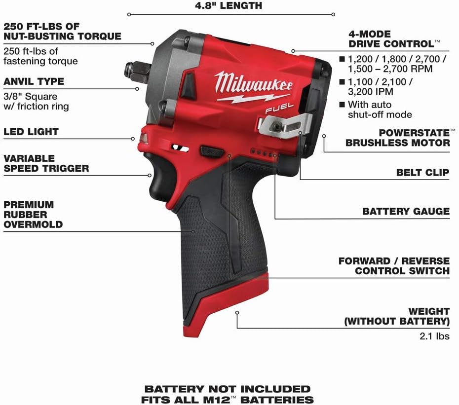 M12 Fuel 3/8" Impact Wrench F966