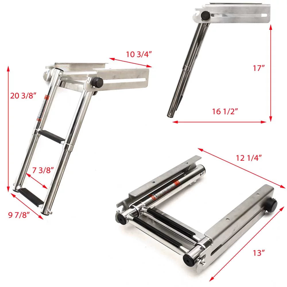Telescoping Boat Ladder 2 Step Stainless L465812