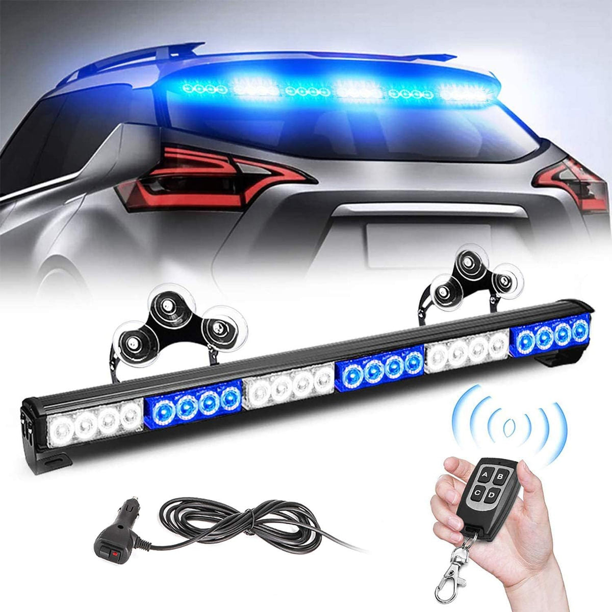27 Inch 6 Panel Amber and White LED Strobe Light Bar Pack of 2 E6472