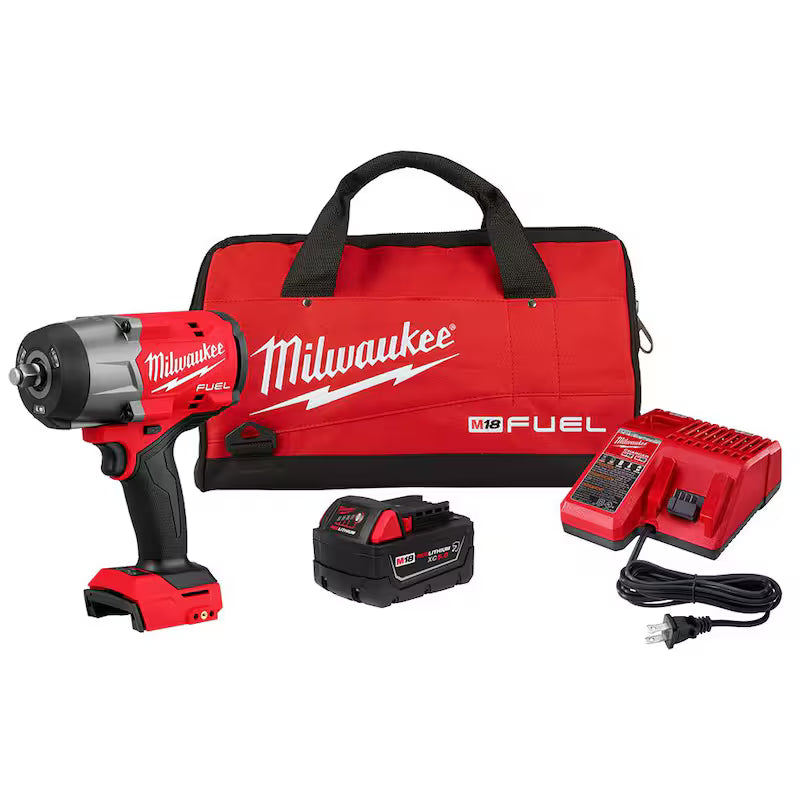 18V Lithium-Ion Brushless Cordless 1/2 in. Impact Wrench Kit with 5.0 Ah Battery and Bag W163842