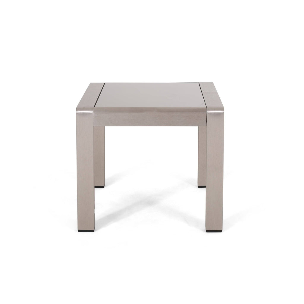 Gray Aluminum Patio Side Table X582