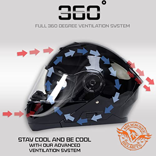 Gloss Black Modular Motorcycle Helmet with Drop Down Visor XX-Large K912605