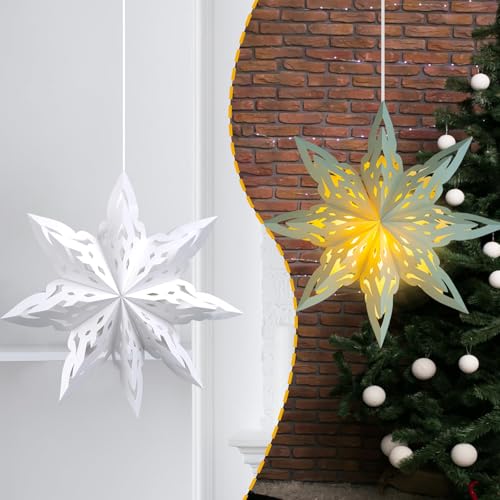 5 Pack Christmas Paper Snowflake Lanterns with LED Light D448369