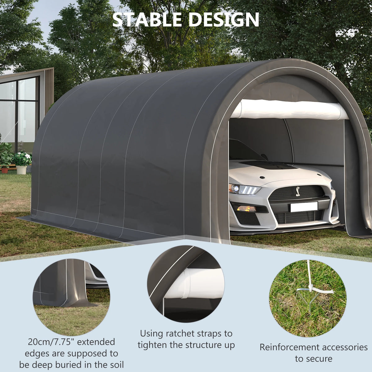 10' x 16' Anti-UV PE Carport Storage Tent C980