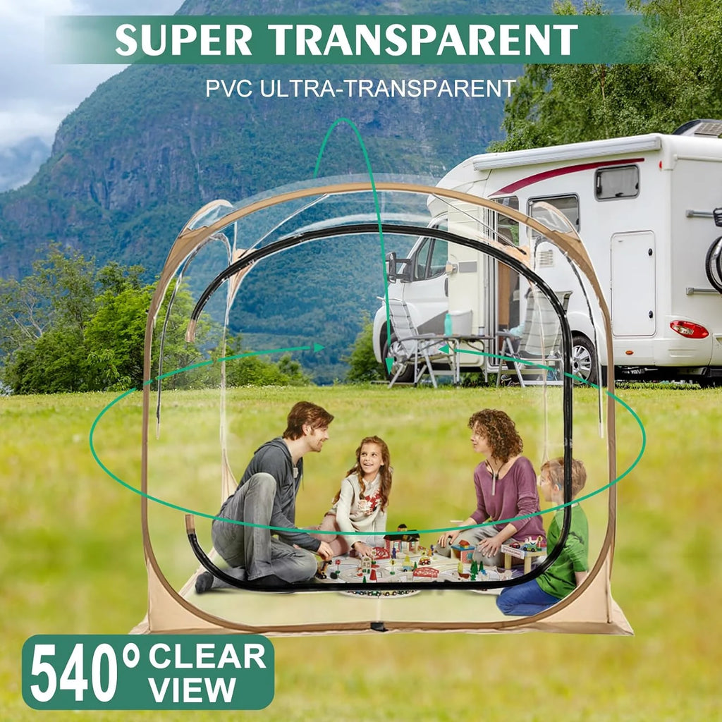 Pop-Up Tent with Removable Top Cover and Mesh Windows X404278