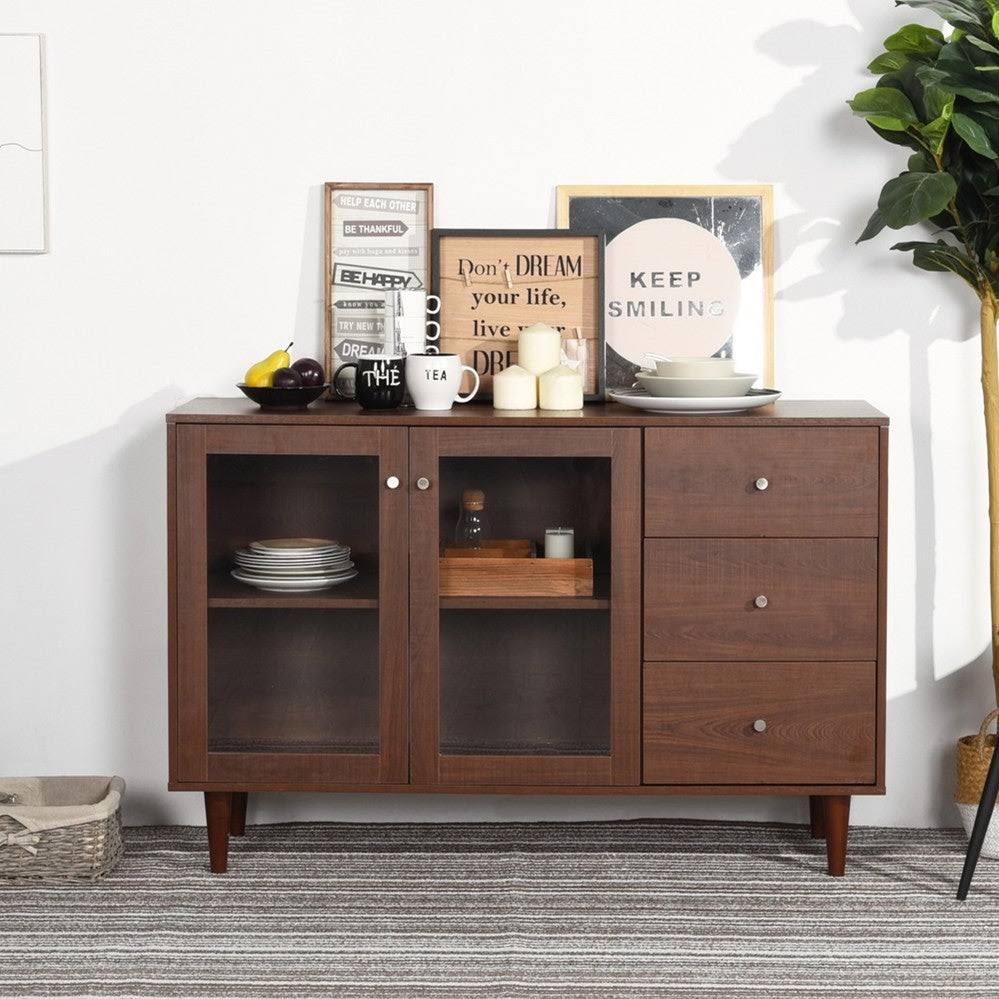 Brown Solid Accent Cabinet with Storage Q75172