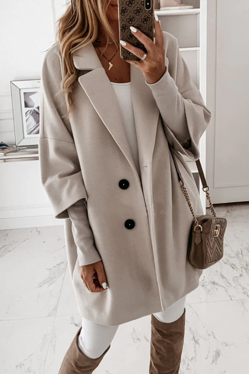 Solid Turn-back Collar Outerwear Z702