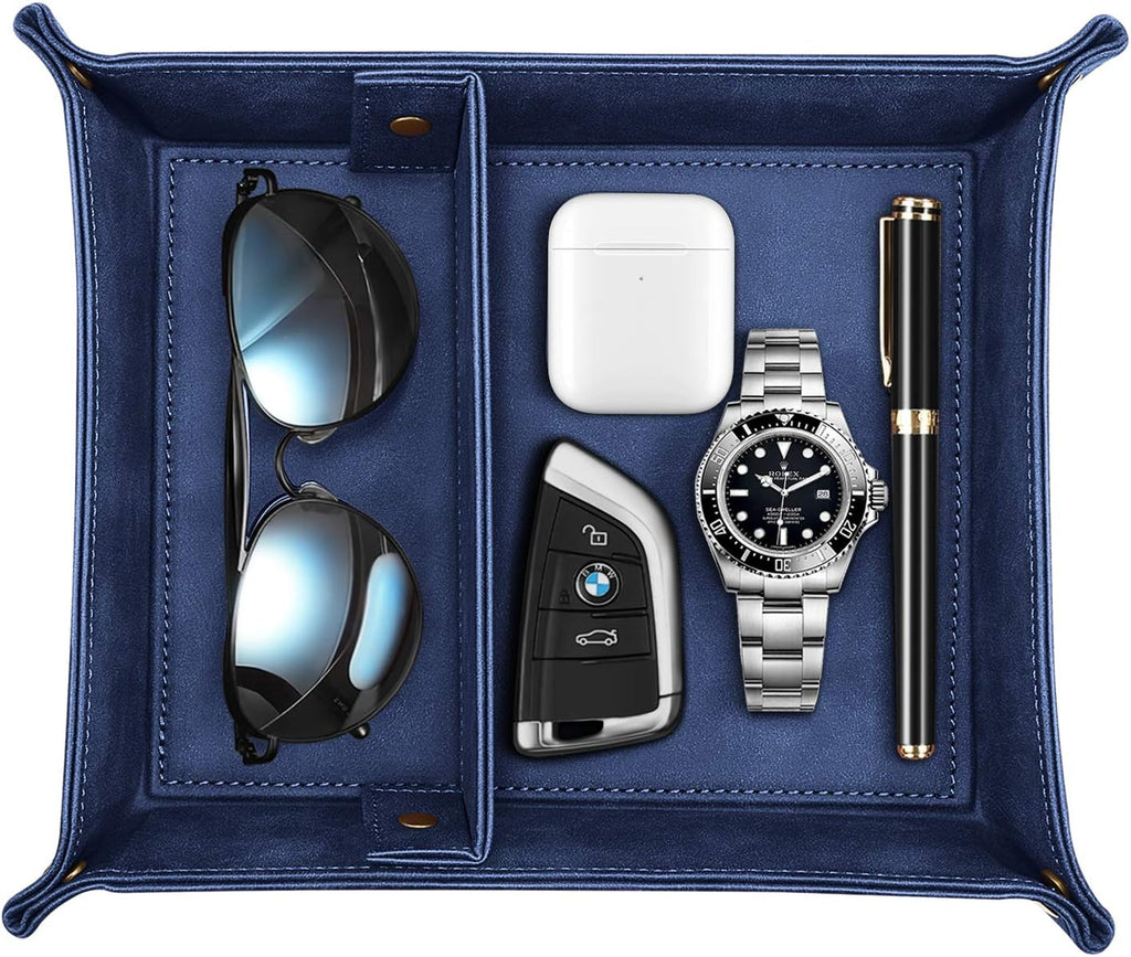 Black Valet Tray with Removable 2 Compartments I54277