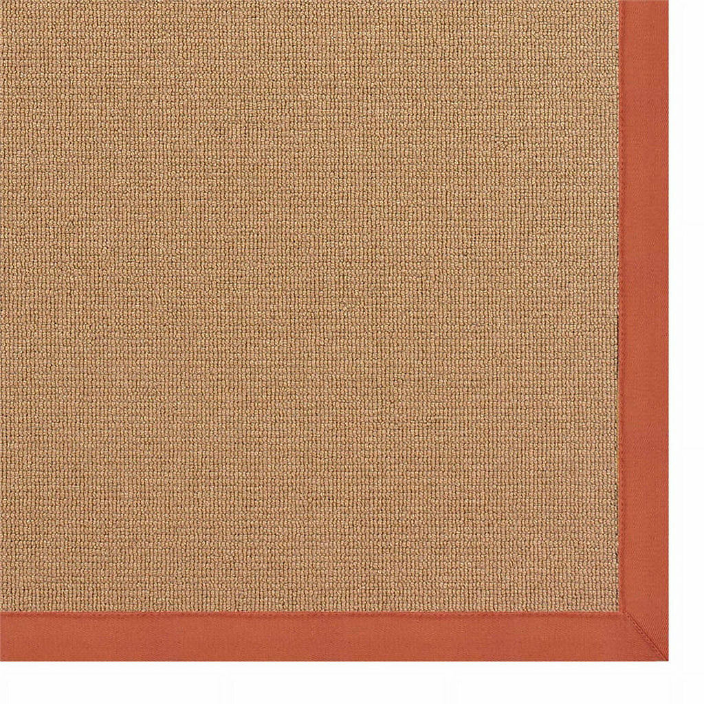 Machine Tufted Wool 5'x8' Rug in Cork Brown and Burnt Orange N645480