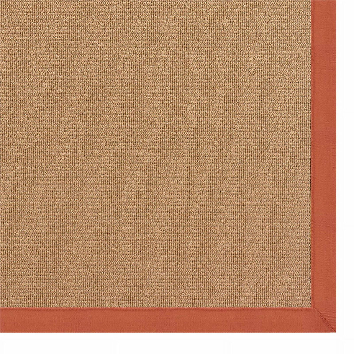Machine Tufted Wool 5'x8' Rug in Cork Brown and Burnt Orange N645480